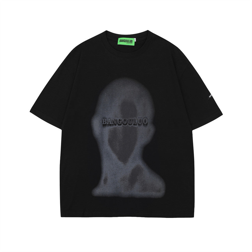 Abstract Face Graphic Print Short Sleeve T-Shirt For Men