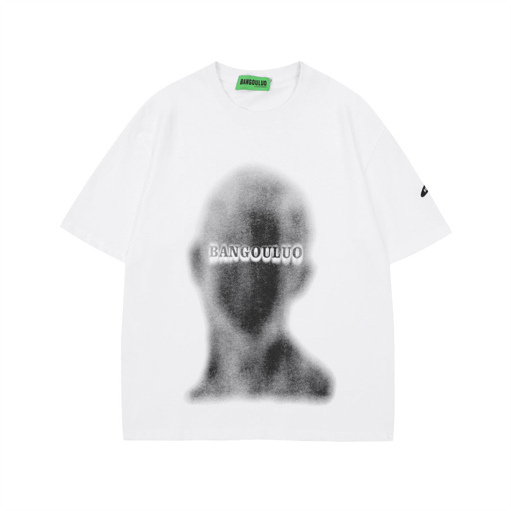Abstract Face Graphic Print Short Sleeve T-Shirt For Men