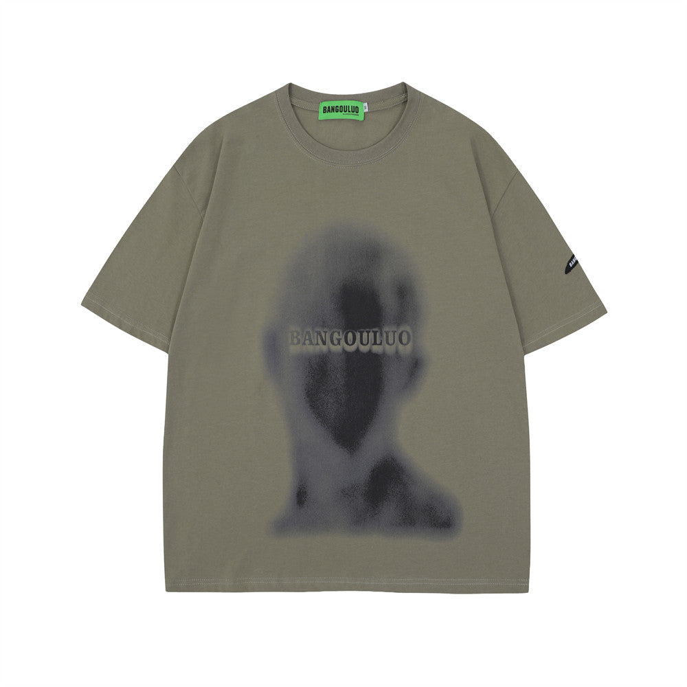 Abstract Face Graphic Print Short Sleeve T-Shirt For Men