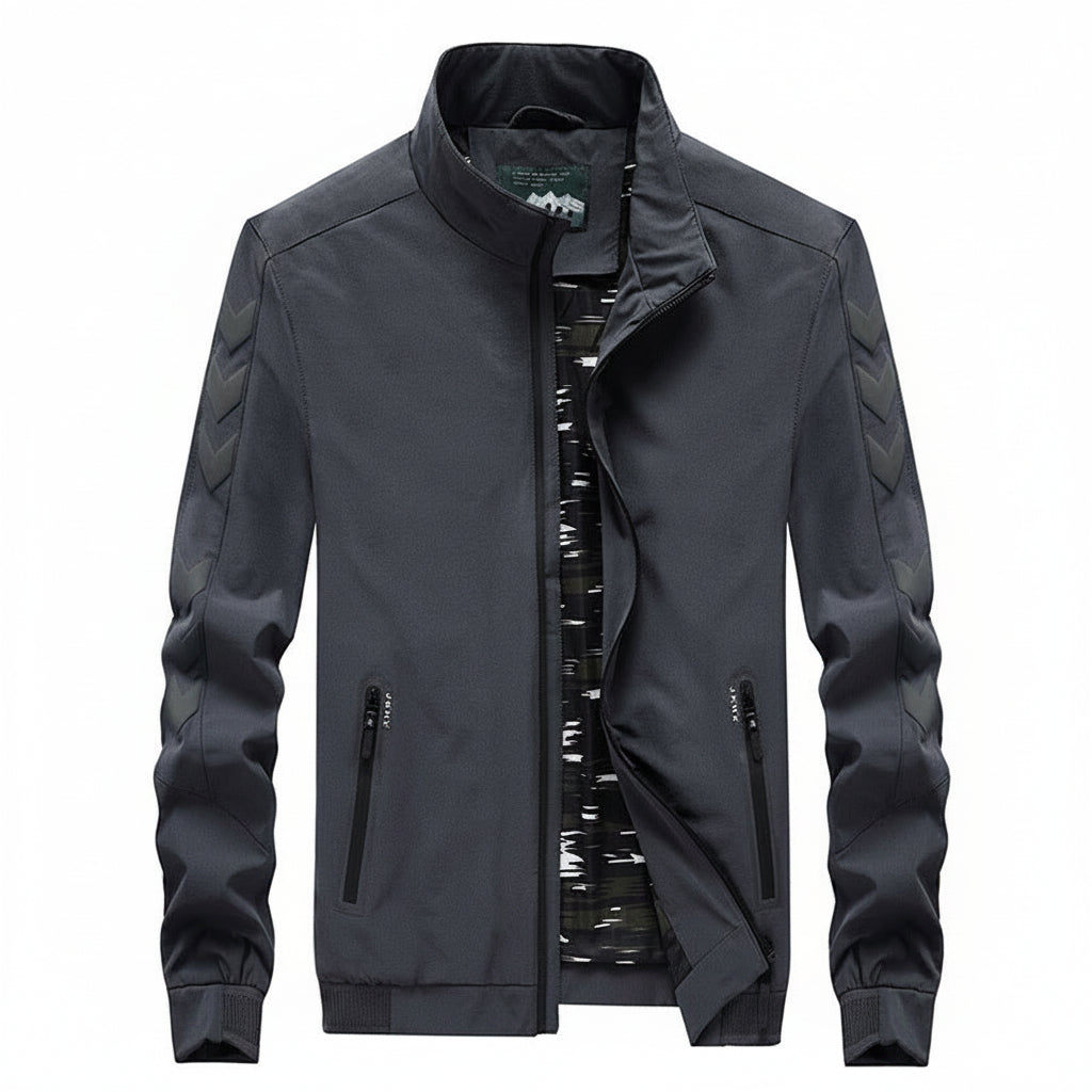 Men’s Lightweight Nylon Casual Jacket With Zipper Pockets