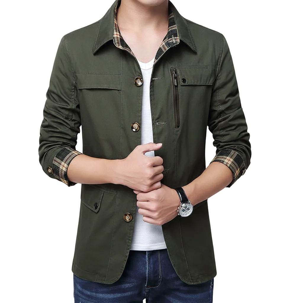 Men’s Lightweight Slim Casual Cotton Blend Jacket
