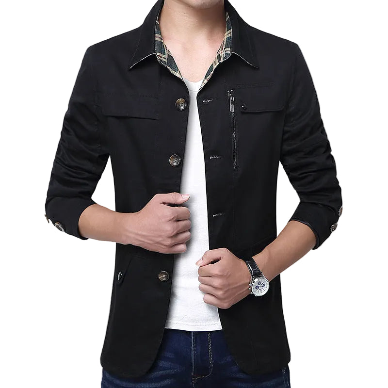 Men’s Lightweight Slim Casual Cotton Blend Jacket