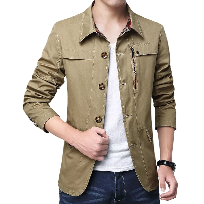 Men’s Lightweight Slim Casual Cotton Blend Jacket