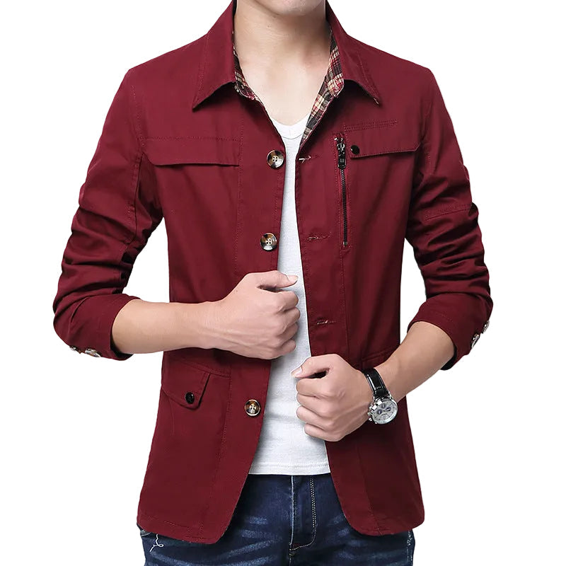 Men’s Lightweight Slim Casual Cotton Blend Jacket