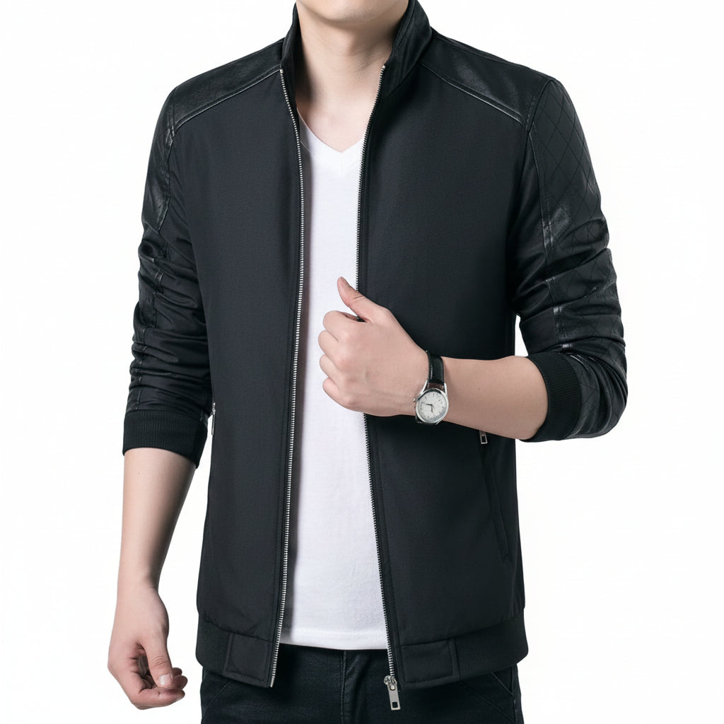 Men’s Modern Lightweight Stand Collar Zip Jacket