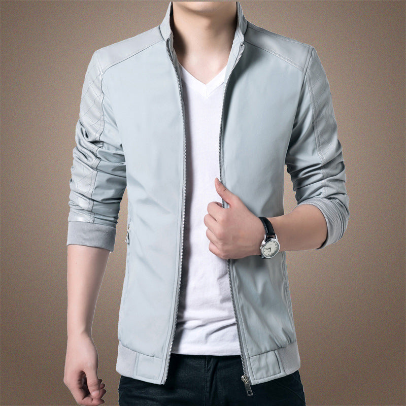 Men’s Modern Lightweight Stand Collar Zip Jacket