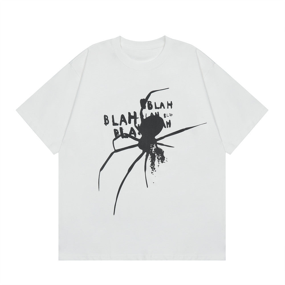 Niche Personality Spider Print Cotton T-Shirt For Men