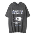 Pattern Printed Cotton Blend Short Sleeve T-Shirt Top For Men