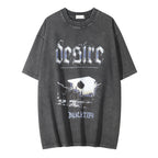 Pattern Printed Cotton Blend Short Sleeve T-Shirt Top For Men