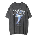 Pattern Printed Cotton Blend Short Sleeve T-Shirt Top For Men
