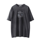 Vintage Washed Graphic Print Cotton T-Shirt For Men