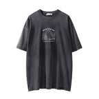 Vintage Washed Graphic Print Cotton T-Shirt For Men
