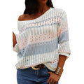 Women’s Casual Stripe Knit Loose Fit Sweater