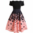 Women’s Elegant Gradient Pleated Midi Party Dress