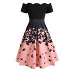 Women’s Elegant Gradient Pleated Midi Party Dress