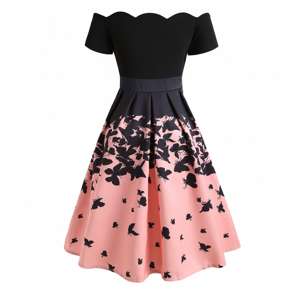 Women’s Elegant Gradient Pleated Midi Party Dress