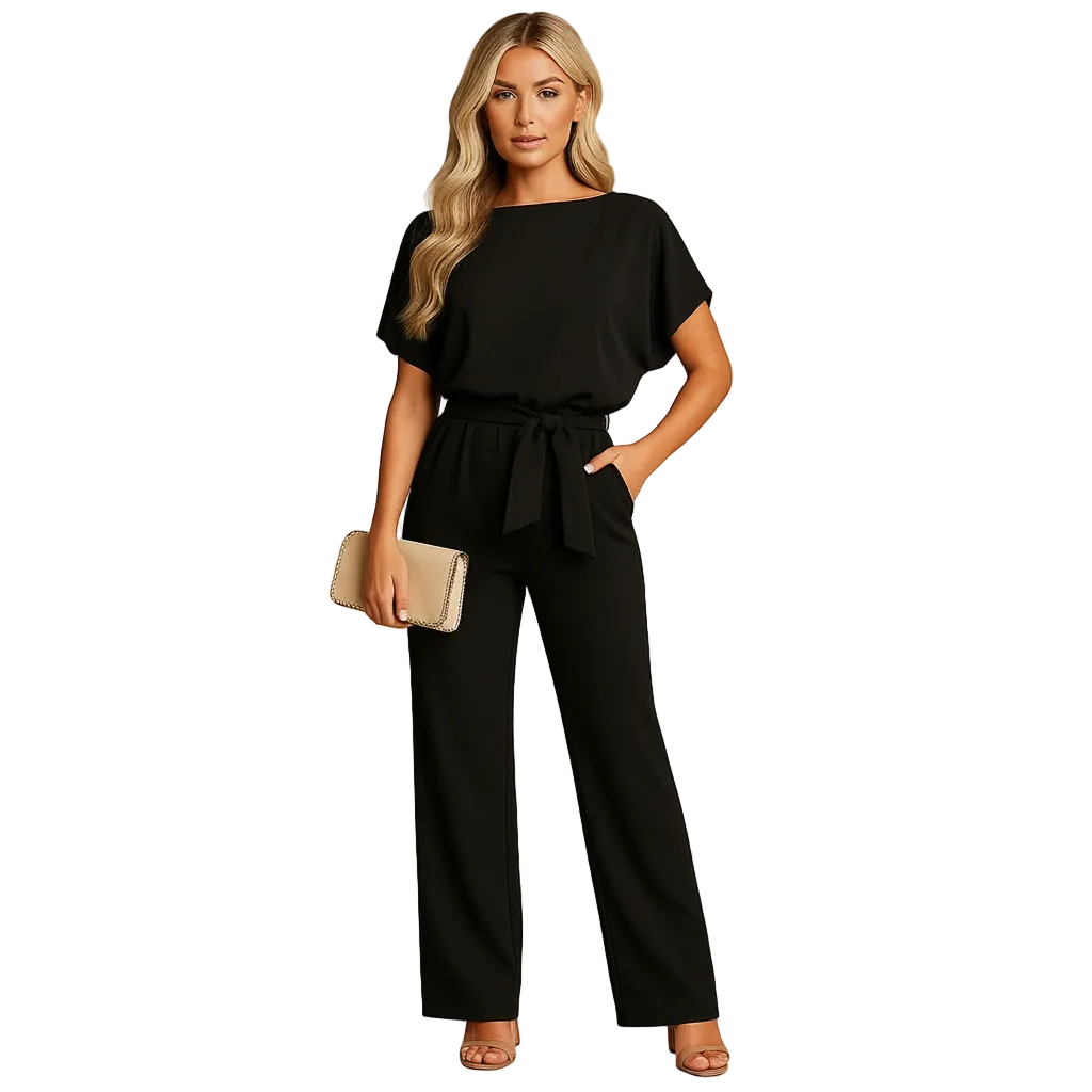 Women’s Elegant High Waist Lace-Up Jumpsuit