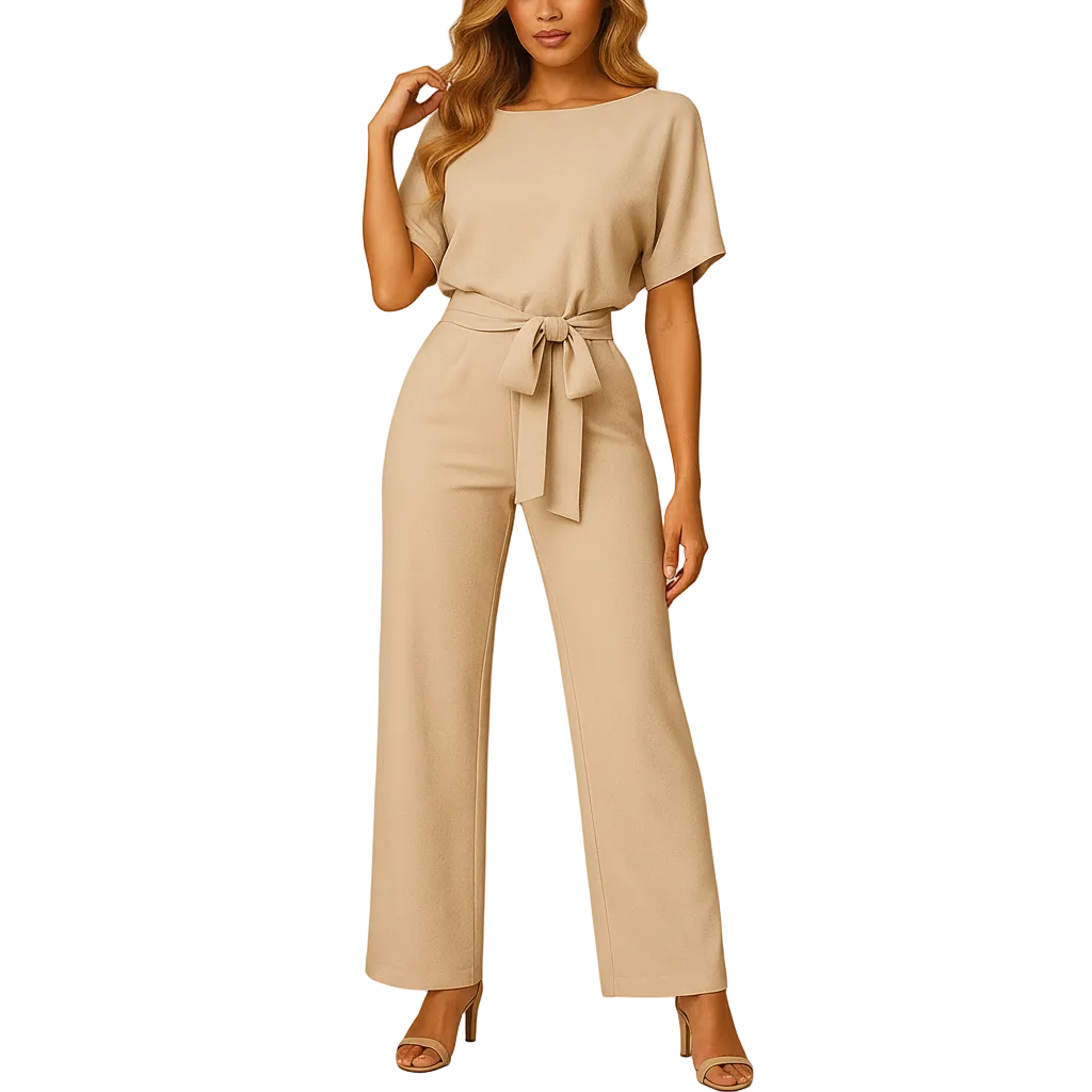 Women’s Elegant High Waist Lace-Up Jumpsuit
