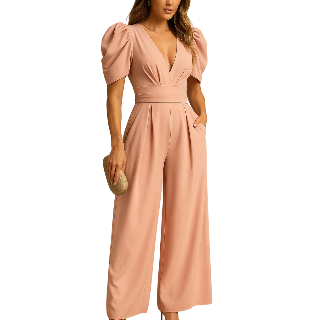 Women’s Elegant Tailored Flowing Formal Jumpsuit