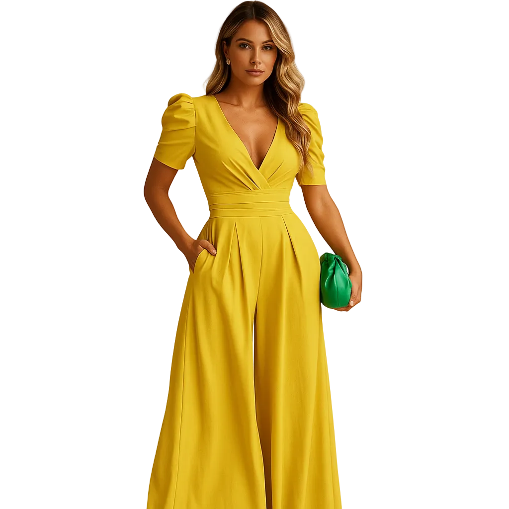 Women’s Elegant Tailored Flowing Formal Jumpsuit