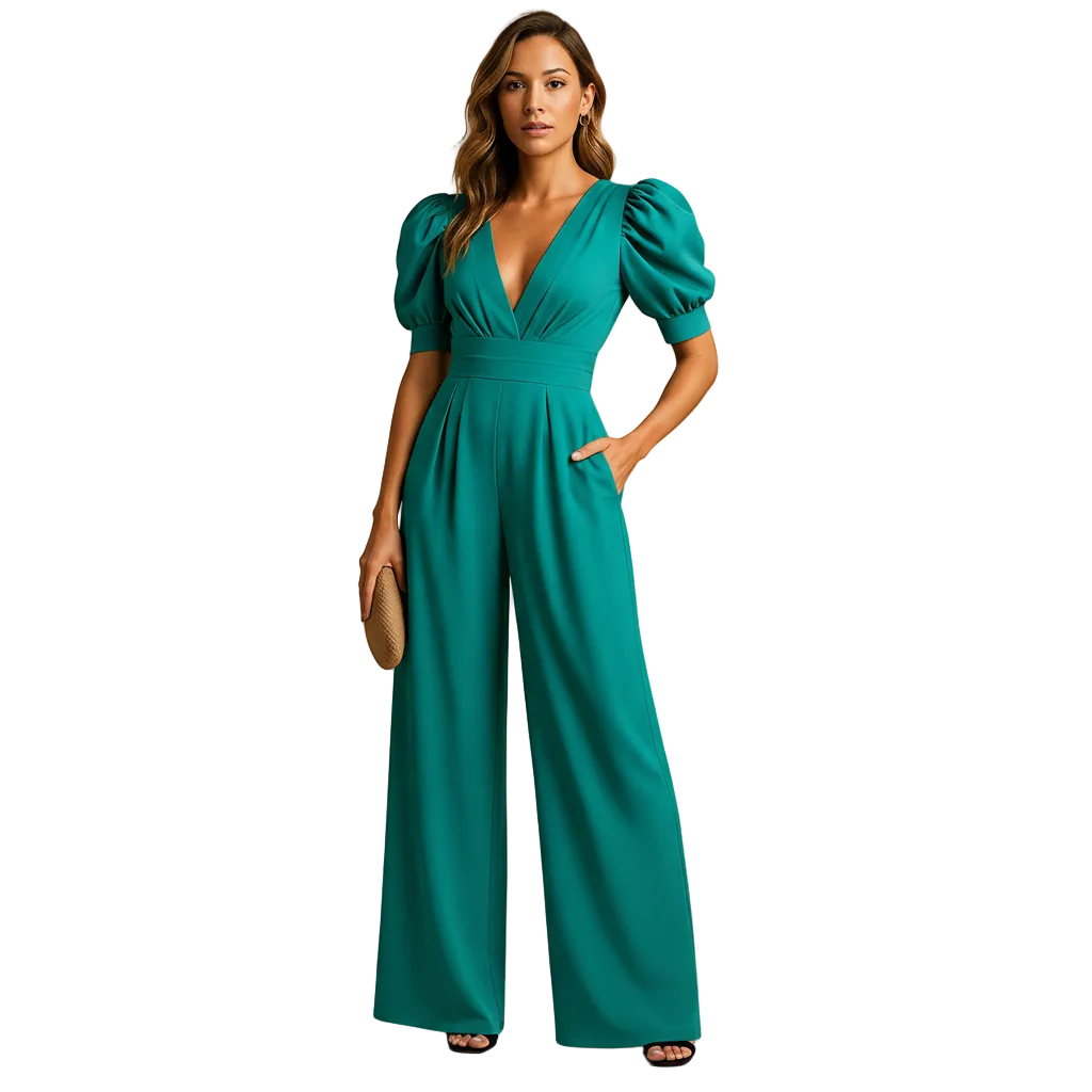 Women’s Elegant Tailored Flowing Formal Jumpsuit