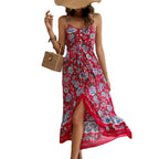 Women’s Floral Asymmetric Sling Vacation Midi Dress