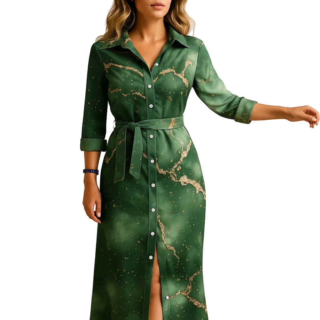 Women’s Flowing V-Neck Midi Evening Party Dress