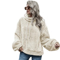 Women’s Plush Hooded Loose Fit Casual Sweater