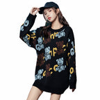 Women’s Vintage Animal Pattern Loose Knit Sweater